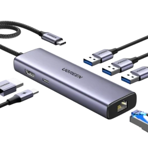 Hub USB-C Ugreen 6 IN 1 (USB 3 Port+ RJ45+TYPE C+HDMI) CM512